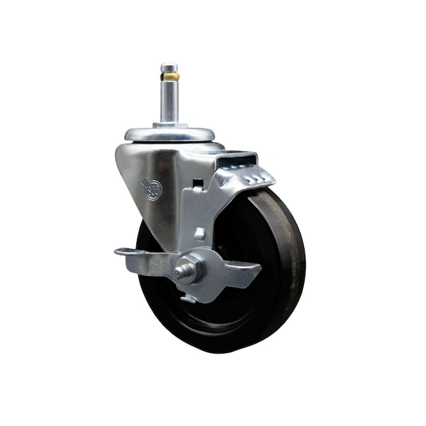 4'' Phenolic Wheel Swivel 7/16'' Grip Ring Stem Caster with Brake